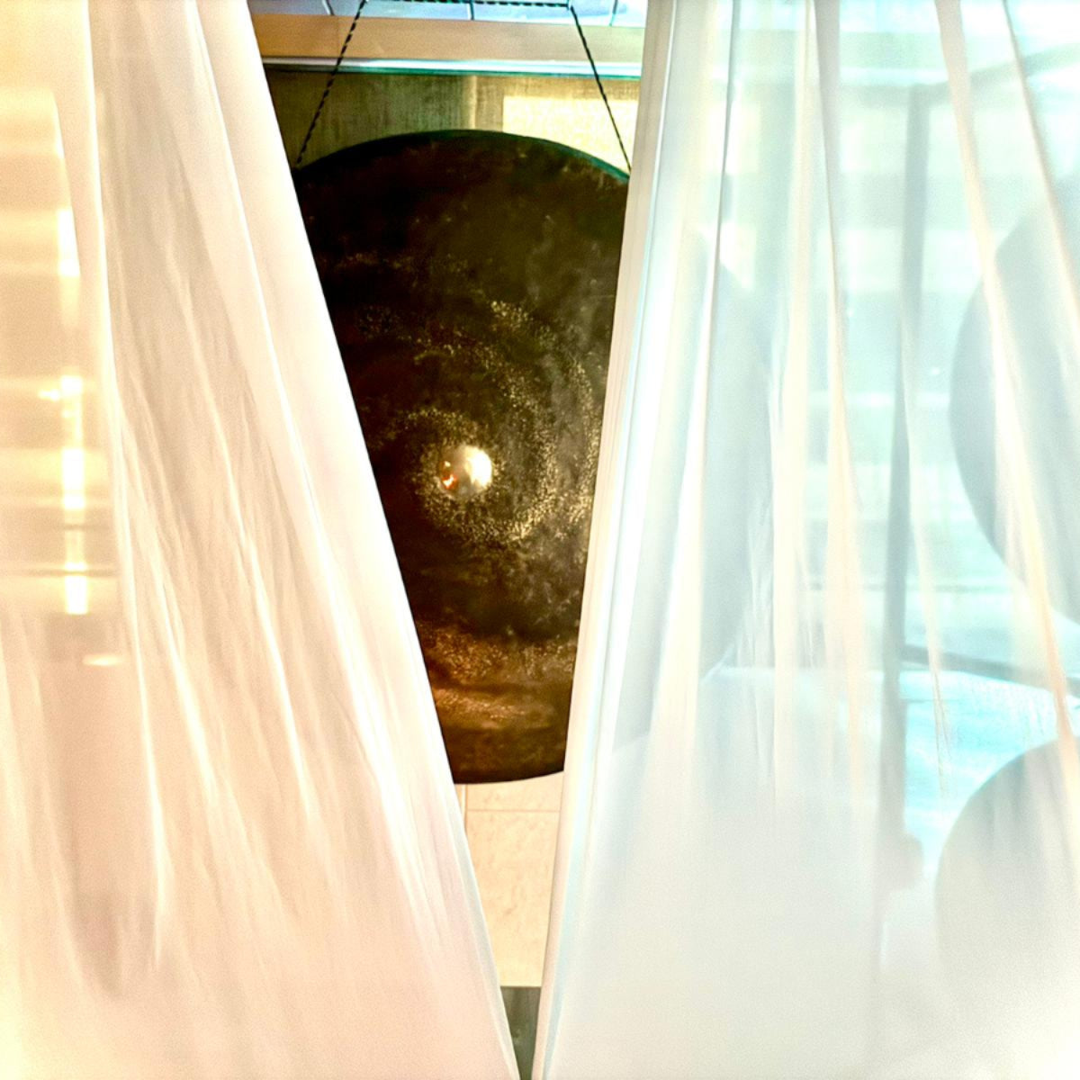 Aha SIgnature Beyond gong with hammock gong bath experience bertha so at AWRTC aha TST
