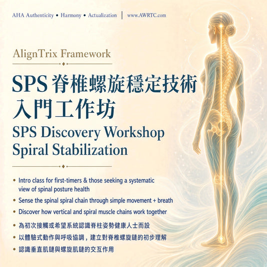 Czech SPS discovery class: two muscle chains, breath and movement. HK$100, max 8, Edvin Chu. Education only — not pain, disc or scoliosis treatment. awtc aha