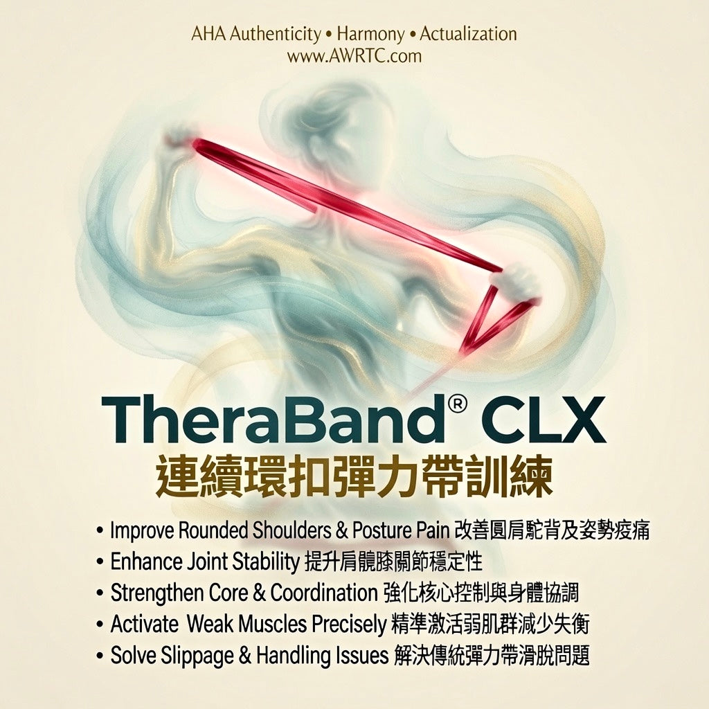 TheraBand CLX continuous loop resistance band training for posture correction, joint stability, core strength and muscle activation. AHA AWRTC AlignTrix experience class.
